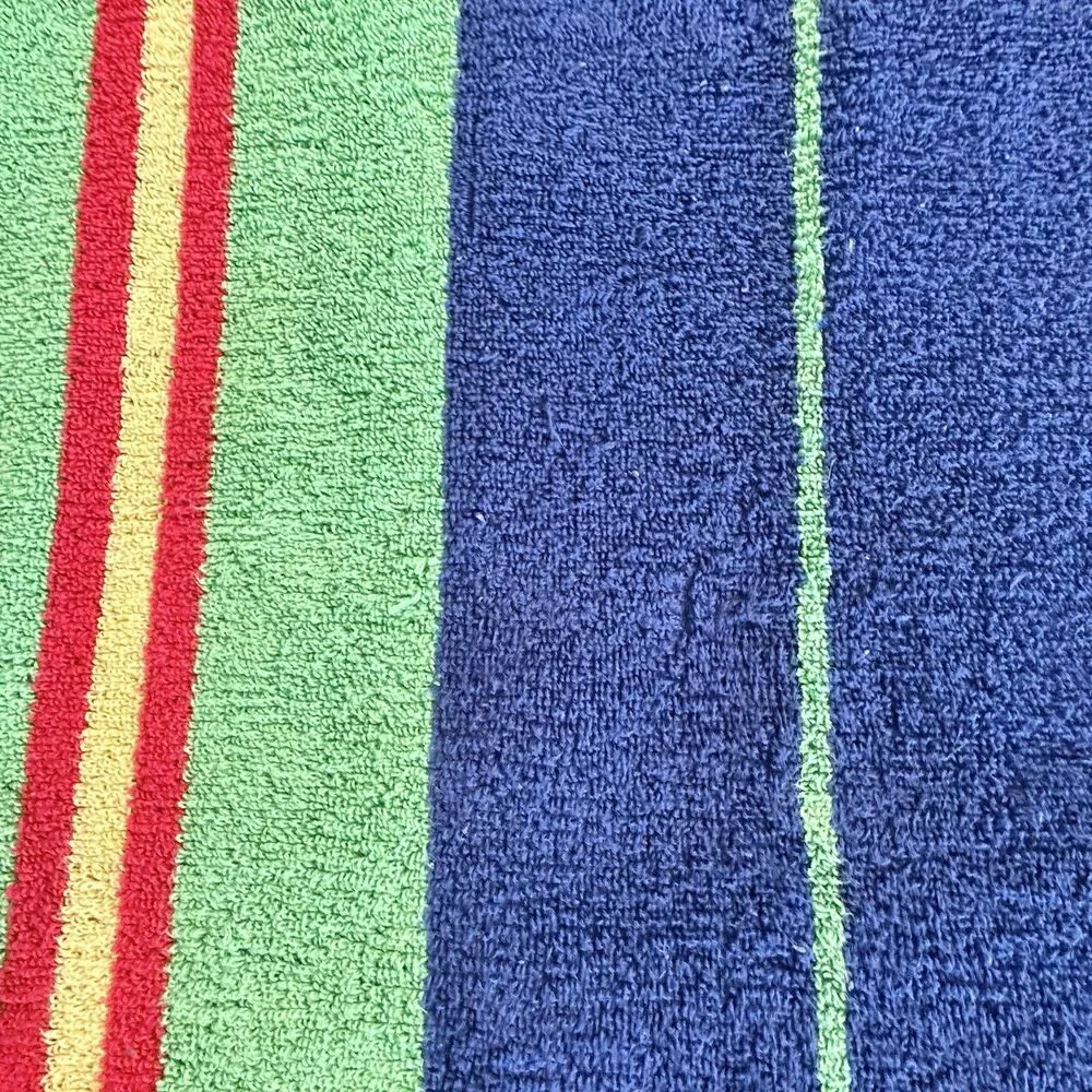 VTG Ralph Lauren Large Towel Polo Striped Blue Green Yellow Red 36